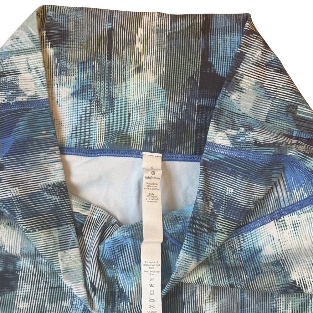 Lululemon Wunder Under Hi Rise Luxtreme Crop Pant Leggings Sun Dazed Blue Size 8 - Picture 3 of 5